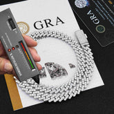 GL 10mm White Gold Plated Hip Hop Jewelry iced out Cuban Necklace